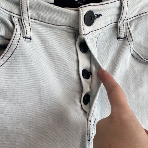 3x1 Austin High-Rise Cropped Frayed Straight-Leg Jeans In Adelia 29 - Picture 4 of 12